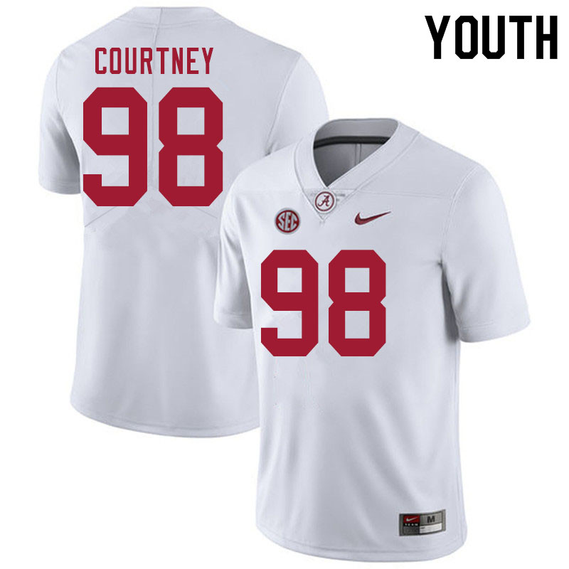 Youth #98 Will Courtney Alabama White Tide College Football Jerseys Sale-White
